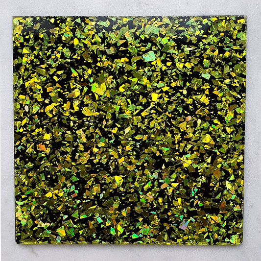 3mm Acrylic - Disco Chunky Shards Glitter - Lime Green