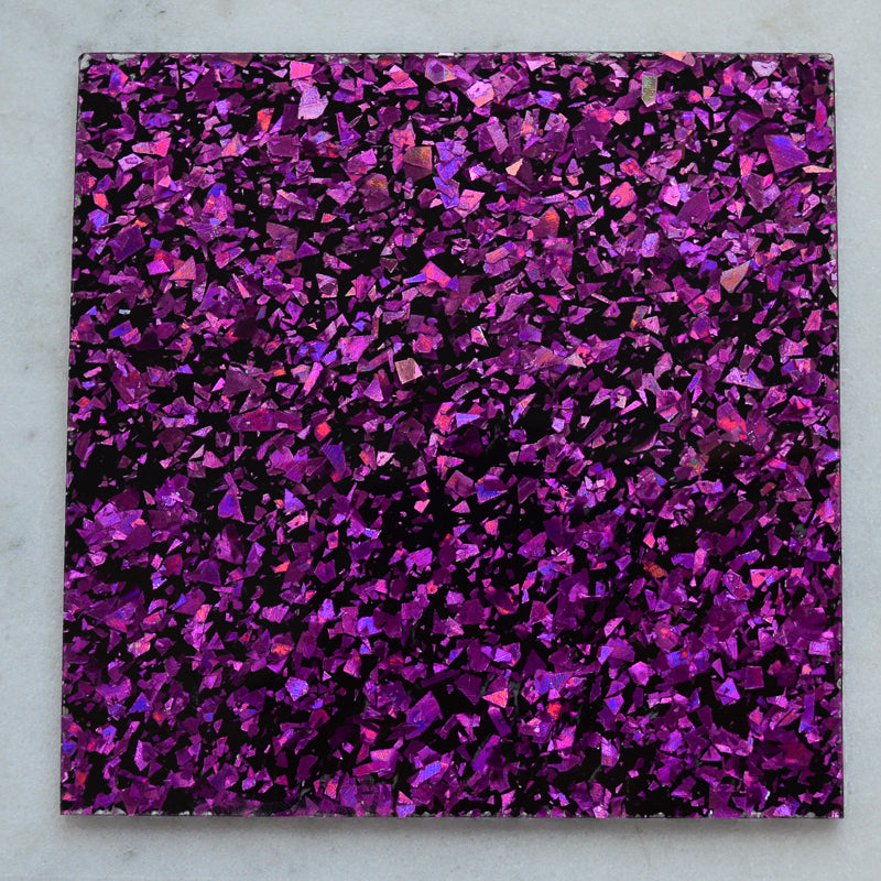 3mm Acrylic - Disco Chunky Shards Glitter - Purple Hologram