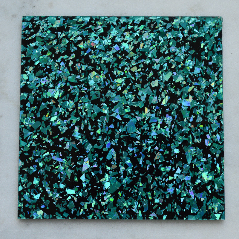 3mm Acrylic - Disco Chunky Shards Glitter - Turquoise Hologram