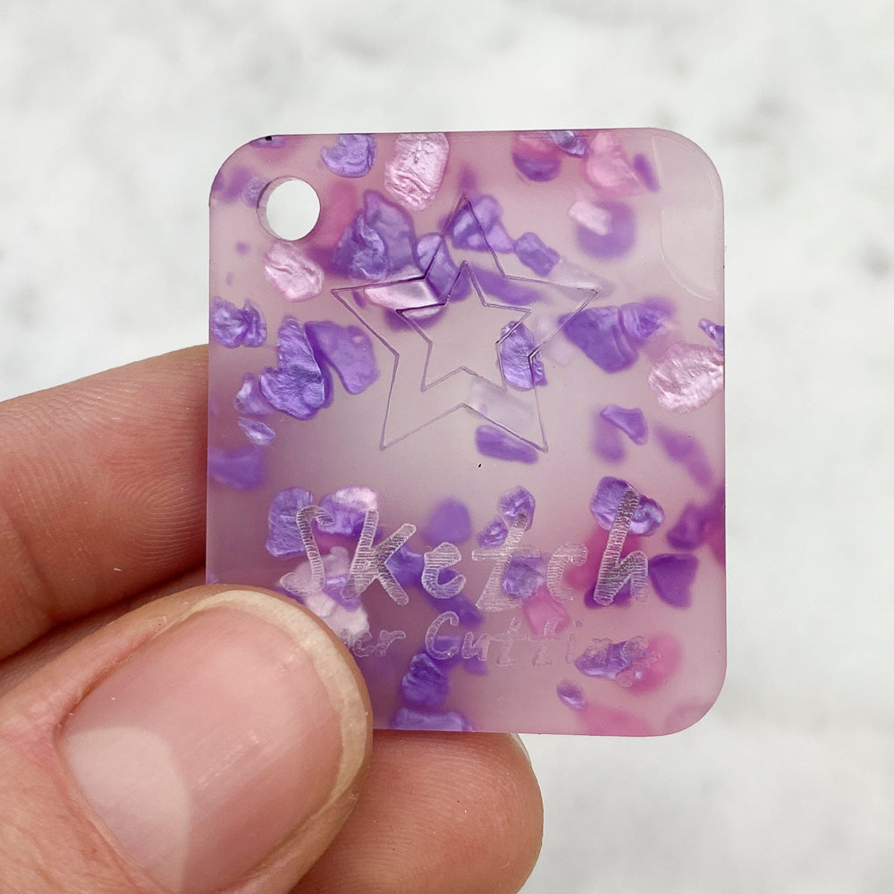 3mm Acrylic - Candy Crystals Ice Cream - Mauve/ pink/ purple