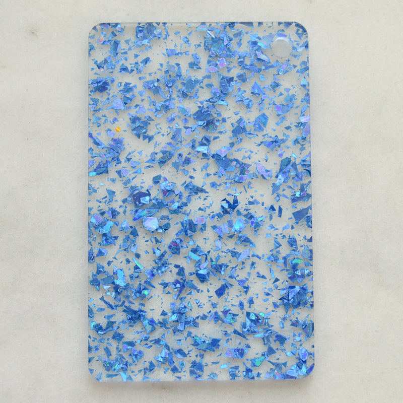 3mm Acrylic - Clear Disco Chunky Shards Glitter - Blue