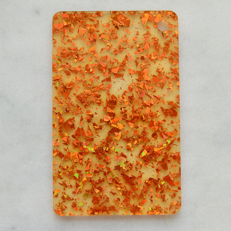 3mm Acrylic - Clear Disco Chunky Shards Glitter - Orange