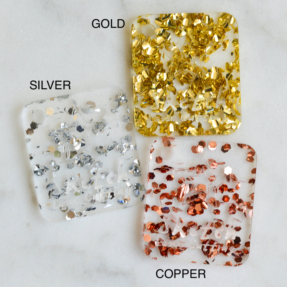 Material Sample Set - Confetti Foil Fleck (x3 Swatches)