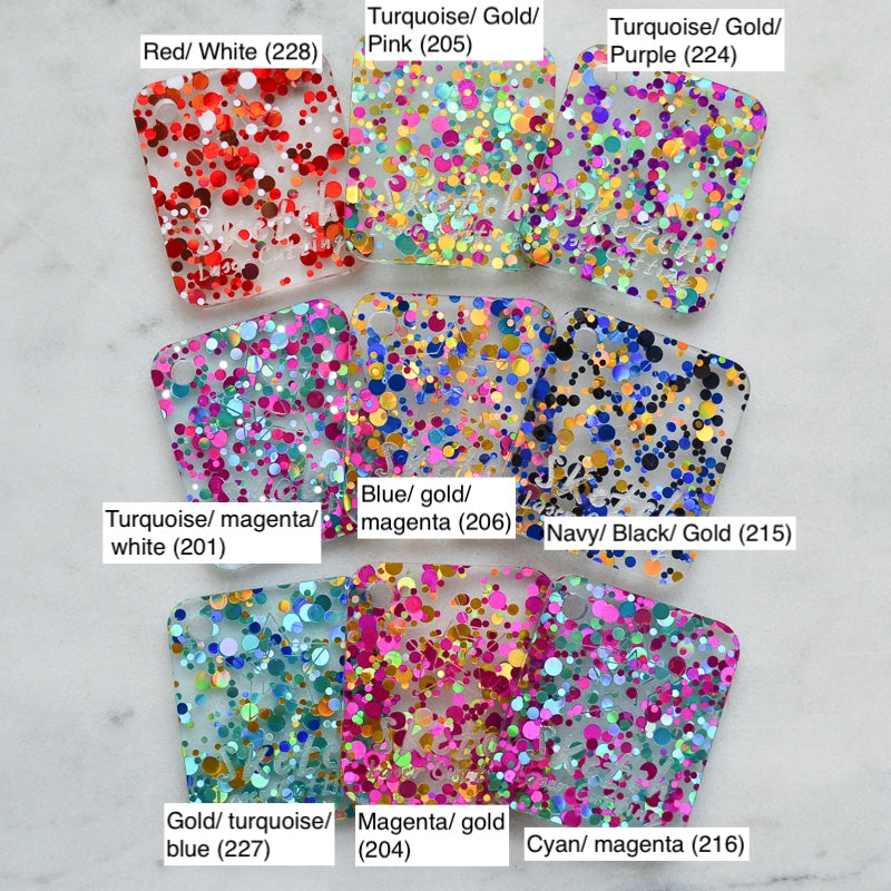 Material Sample Set - Party Sequin Confetti Glitter (x12 Swatches)