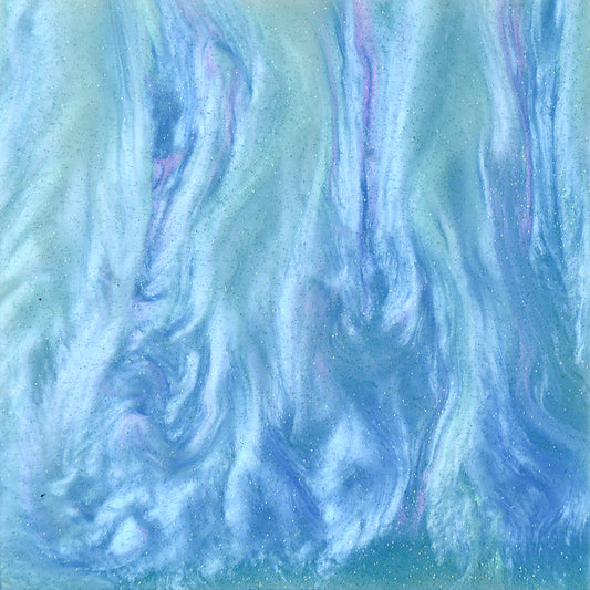 3mm Acrylic - Shimmer Swirl Glittery Marble - Sky Blue