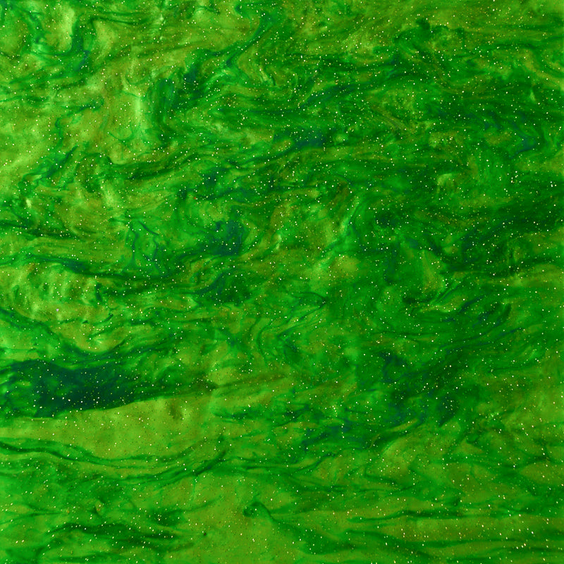 3mm Acrylic - Shimmer Swirl Glittery Marble - Grass Green