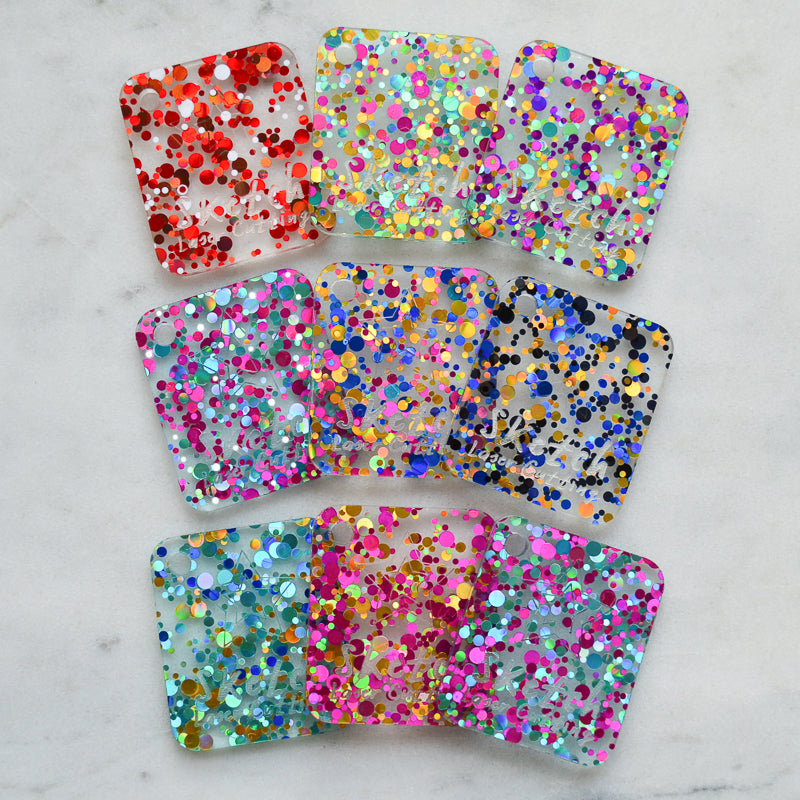 3mm Acrylic - Party Sequin Confetti Glitter - Gold/ turquoise/ blue (227)