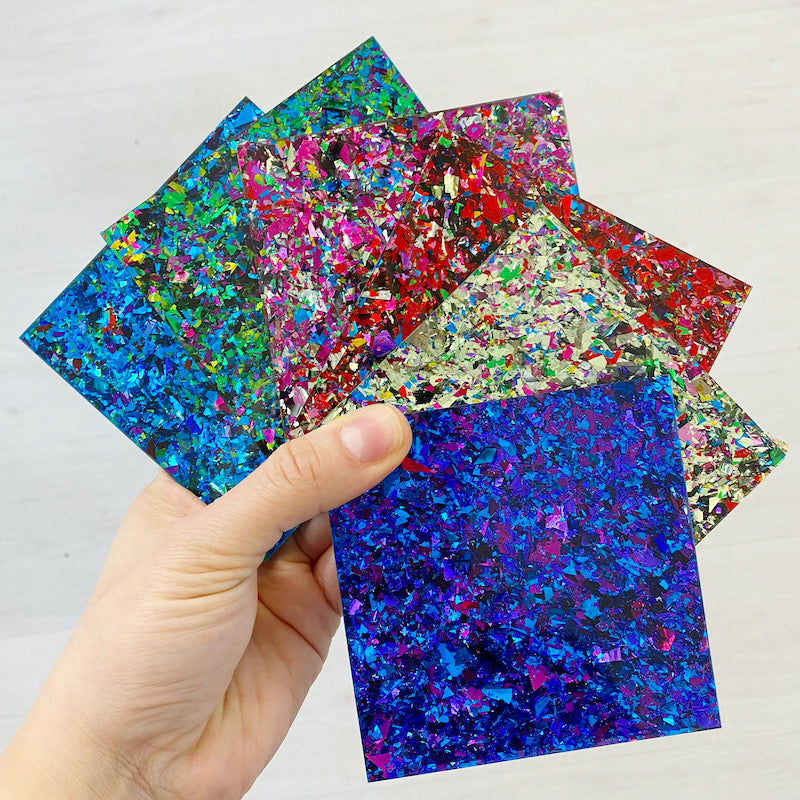 Material Sample Set - 4mm Festival Confetti Glitter (x8 Swatches)