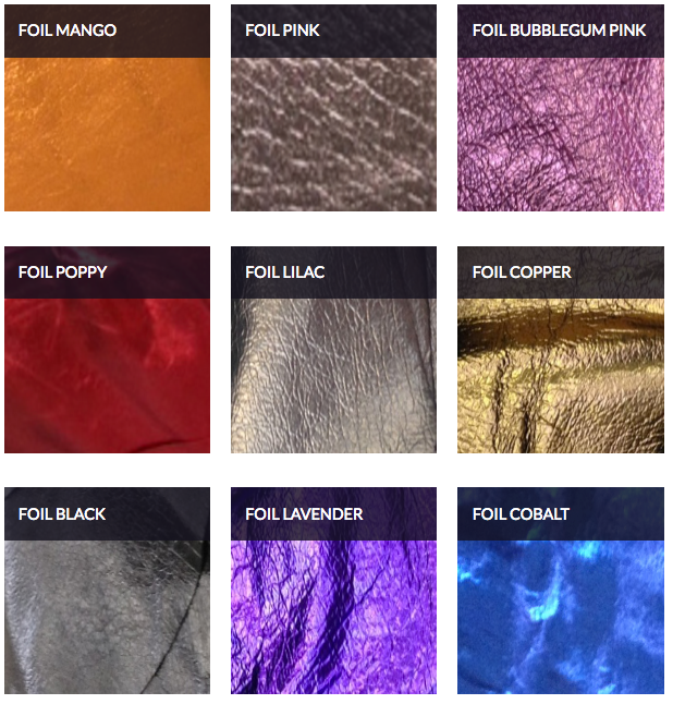 Metallic Foil Leather (21 Colours)